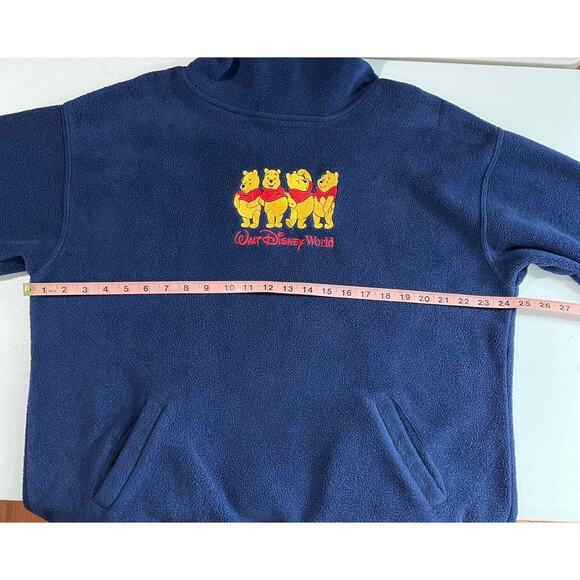 Vintage Large Walt Disney World Women's Blue Winnie the Pooh Fleece Sweater - Picture 6 of 10